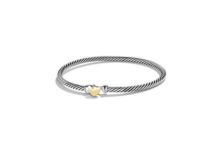 Two Tone Plated Twisted Buckle Heart Bracelet